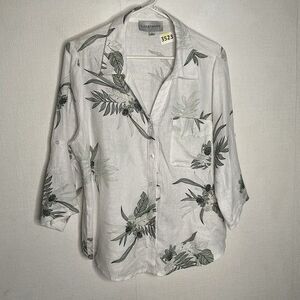 NWOT Alex & Parker Boxy 3/4 Sleeve Lightweight Blouse Women Size Large White